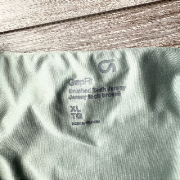 GapFit Brushed Tech Jersey Dress with Built in Shorts in Sage - Picture 6 of 15